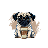 Stilvoller Mops & Kaffee Liebe