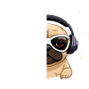 Cooler Kopfhörer Mops & Kaffee Design