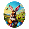Pretty easter bunny in landscape