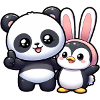 Panda und Pinguin
