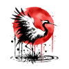 Sumi-e Crane