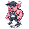 Bodybuilder Muscle Gym Pig
