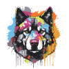 Akita Dog Pop Art Head