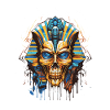 Pharaoh Skull Skeleton Pop Art
