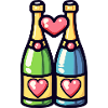 Bottles Couple Party Love Heart
