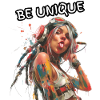BE UNIQUE. Self-loyalty, self-confident, individual,