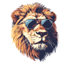 Löwe mit Brille Hipster Löwe