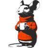 Maus im Rollkragenpullover