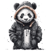 Panda bear in coat