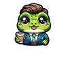 Frosch mit witzigen Kaffee Spruch