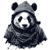 Cool panda bear with hood