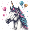 Party Einhorn mit Luftballons