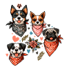Dogs with bandanas
