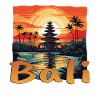 Bali Sunset Pagoda Idyll