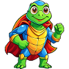 Mega süße Superheld-Schildkröte