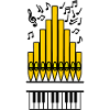 Logo Kirchenorgel Kupfer Orgelpfeifen