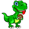 Dinosaur with donut