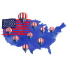 Amerika Heißluftballon Flagge