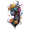 Fille Beauté et Fleurs