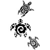Three Sea Turtles (Black)