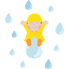 Cute baby with raindrops
