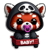 Panda bébé en capuche noir