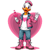 Cute duck with heart