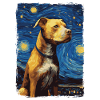 Pitbull Hund Starry Night
