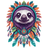 Spiritual Sloth Mandala Feathers Festival