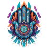 Hamsa Hand Mandala Bohemian Chic