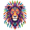 Animal Lion Mandala de plumes