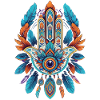 Spiritual Hamsa Hand Mandala Feathers