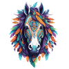 Oeuvre de mandala cheval spirituel