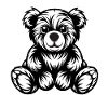 Cute Monochrome Teddy Bear Design
