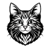 Komplizierte Katzengesicht Illustration
