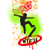 Skateboard and skater freestyle design.