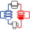 Heat pump red blue