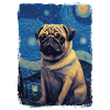 Pug Starry Night