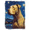 Pitbull Dog Starry Night