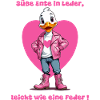 Cute duck in leather