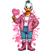 Canard punk avec coeur