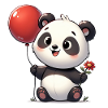 Cute panda with balloon