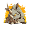 Super Crazy Cartoon Rhino