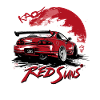Red Suns Tegneserie JDM Street Racer Bil
