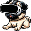 Cane Carlino VR Realtà Virtuale Gamer Gamer Gamer Gamer