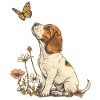 Beagle et papillon