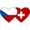 Czech Republic Switzerland Flag Heart