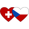 Suisse République Tchèque Drapeau Coeur