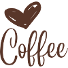 Kaffeeliebe in Kalligrafie-Print