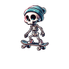 Skeleton Skater Street Skating Garçon